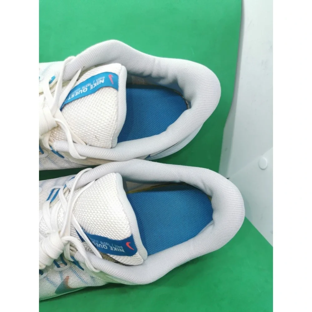 Men's 11.5 M Nike 2021 Quest 4 White Pure Platinum Blue DA1105-101 Running Shoes